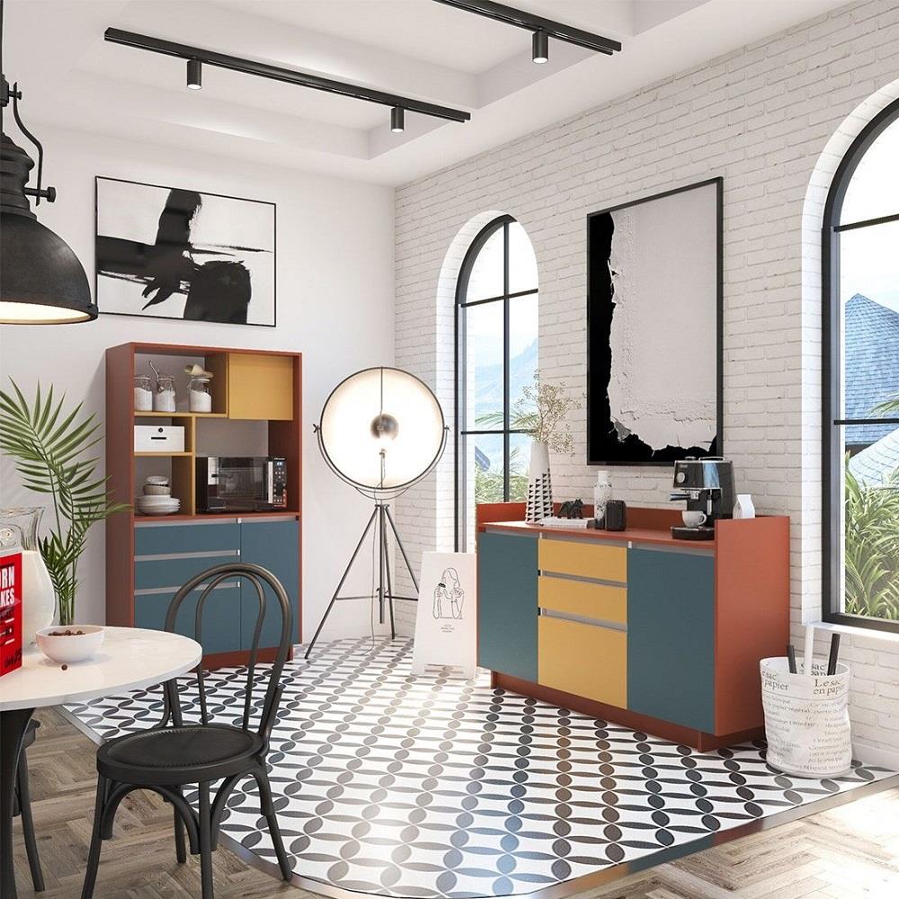 ตู้เตี้ยบานผสม SB FURNITURE HAVEN 19211477 160 ซม. สีแดง