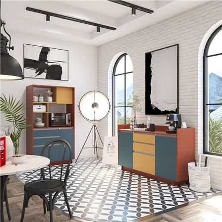 ตู้เตี้ยบานผสม SB FURNITURE HAVEN 19211477 160 ซม. สีแดง_2