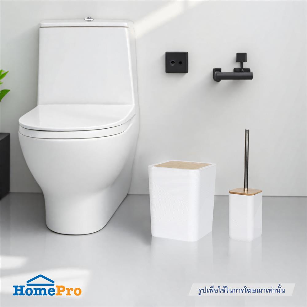 ชุดแปรงล้างสุขภัณฑ์เหลี่ยมพร้อมฐาน ACCO MOKU สีขาว