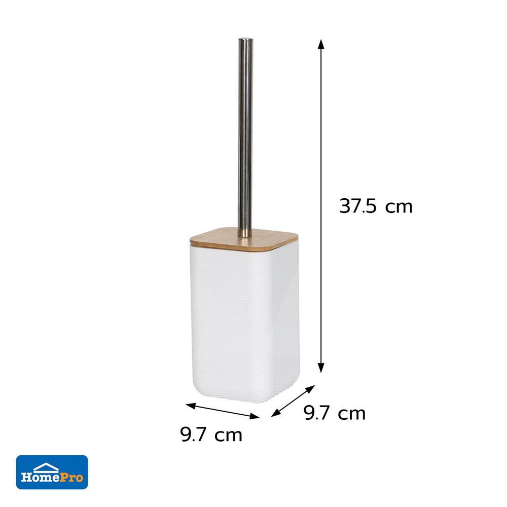 ชุดแปรงล้างสุขภัณฑ์เหลี่ยมพร้อมฐาน ACCO MOKU สีขาว