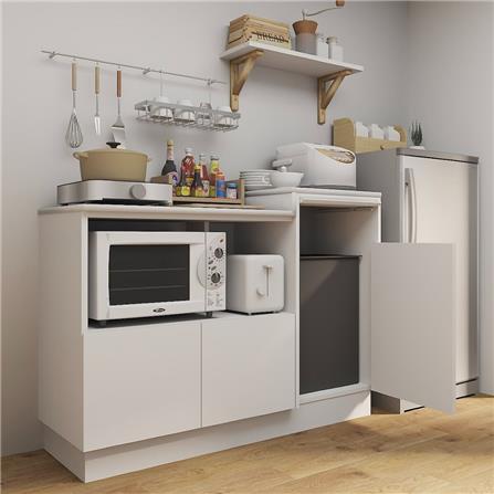 ตู้เตี้ยบานผสม SB FURNITURE DENKI 19241916 120 ซม. สีขาว_1