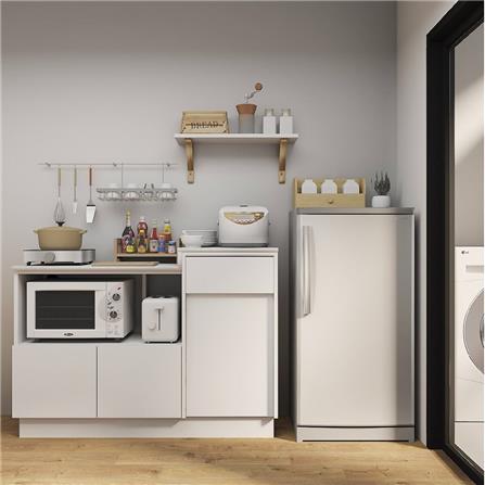 ตู้เตี้ยบานผสม SB FURNITURE DENKI 19241916 120 ซม. สีขาว_3