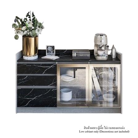 ตู้เตี้ยบานผสม SB FURNITURE BELINDA 19210738 160 ซม. ลายหินอ่อนดำ_0