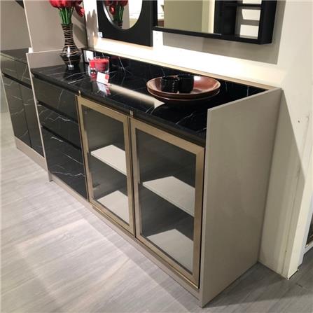 ตู้เตี้ยบานผสม SB FURNITURE BELINDA 19210738 160 ซม. ลายหินอ่อนดำ_1