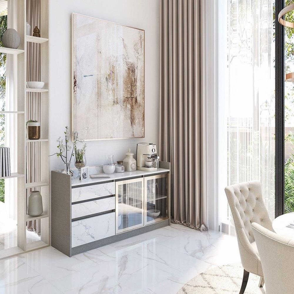 ตู้เตี้ยบานผสม SB FURNITURE BELINDA 19210737 160 ซม. ลายหินอ่อนขาว