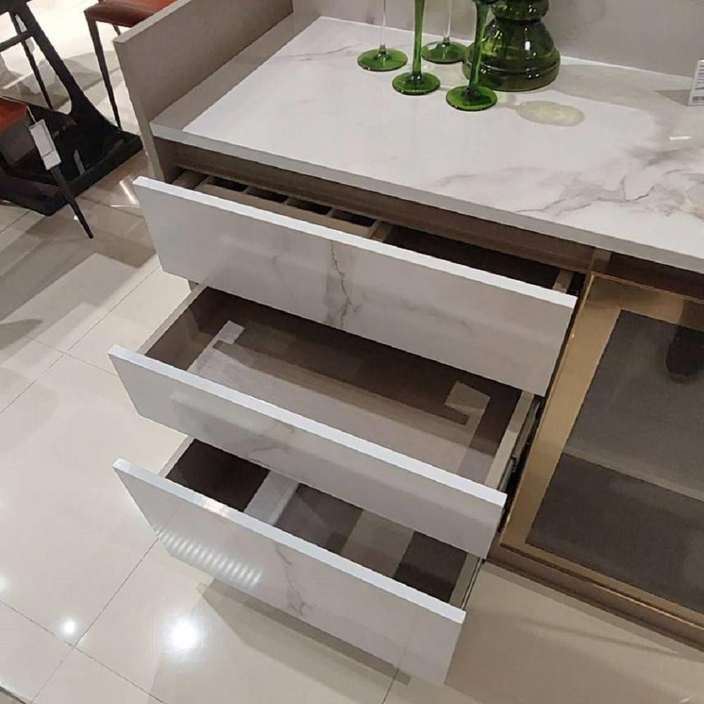 ตู้เตี้ยบานผสม SB FURNITURE BELINDA 19210737 160 ซม. ลายหินอ่อนขาว