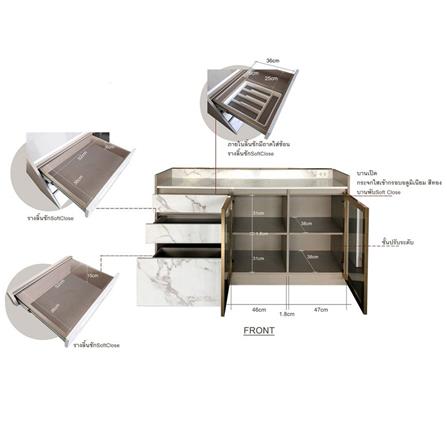 ตู้เตี้ยบานผสม SB FURNITURE BELINDA 19210737 160 ซม. ลายหินอ่อนขาว_5