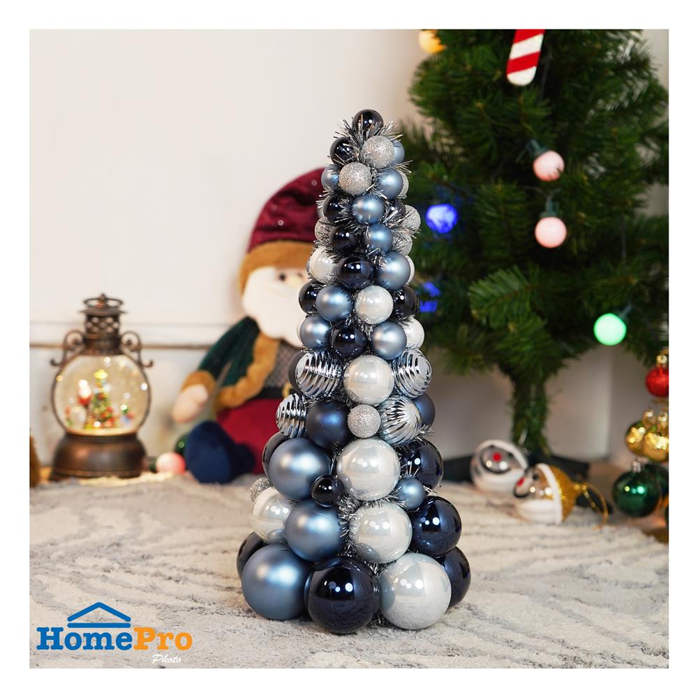 ต้นคริสต์มาสบอล HOME LIVING STYLE 18.3x39.5 ซม. สีเงิน/ฟ้า