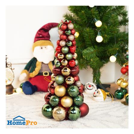 ต้นคริสต์มาสบอล HOME LIVING STYLE 18.3x39.5 ซม. สีแดง/เขียว_3