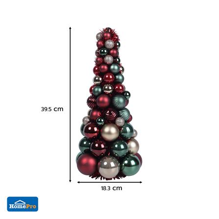 ต้นคริสต์มาสบอล HOME LIVING STYLE 18.3x39.5 ซม. สีแดง/เขียว_5