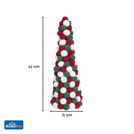ต้นคริสต์มาสปอมปอม HOME LIVING STYLE 15x42 ซม. หลากสี_4