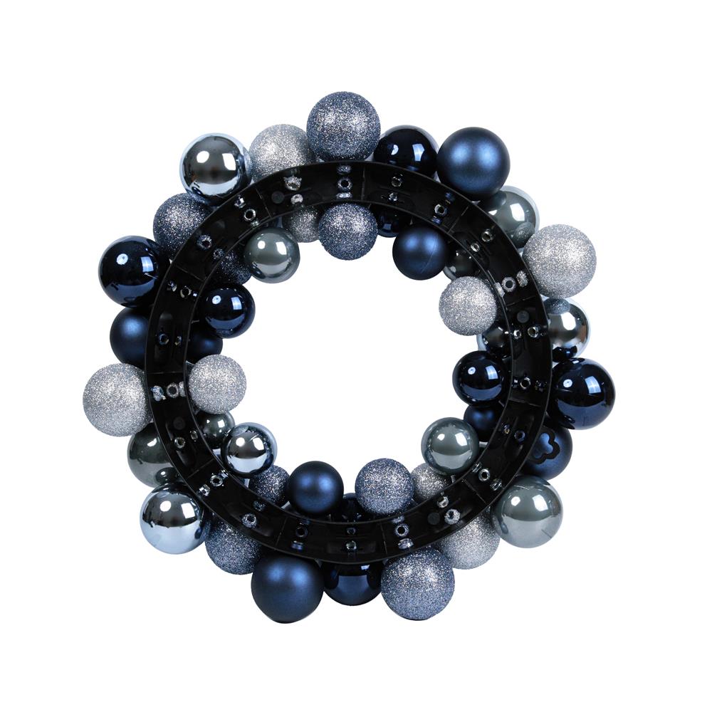 หรีดลูกบอลคริสต์มาส HOME LIVING STYLE 34x34 ซม. สีเงิน/ฟ้า