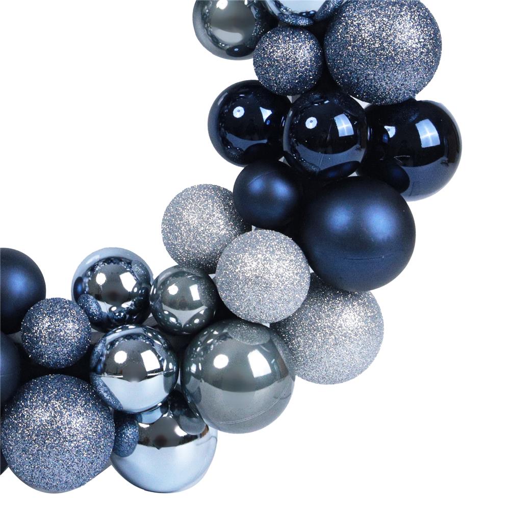 หรีดลูกบอลคริสต์มาส HOME LIVING STYLE 34x34 ซม. สีเงิน/ฟ้า