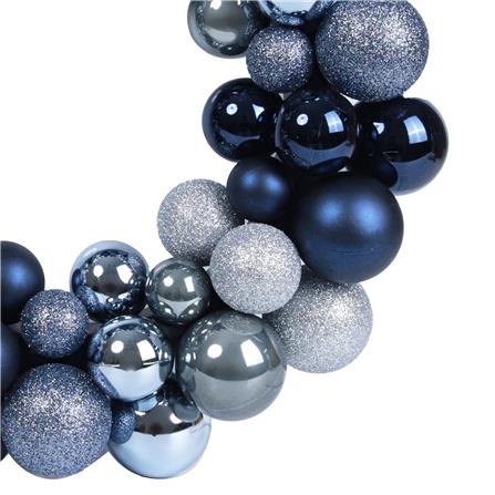 หรีดลูกบอลคริสต์มาส HOME LIVING STYLE 34x34 ซม. สีเงิน/ฟ้า_2