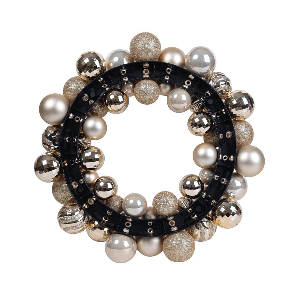 หรีดลูกบอลคริสต์มาส HOME LIVING STYLE 34x34 ซม. สีทอง