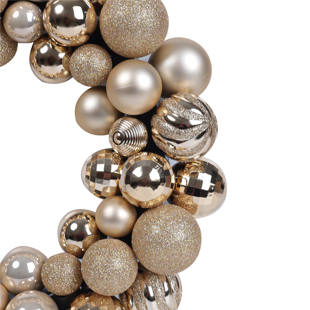 หรีดลูกบอลคริสต์มาส HOME LIVING STYLE 34x34 ซม. สีทอง