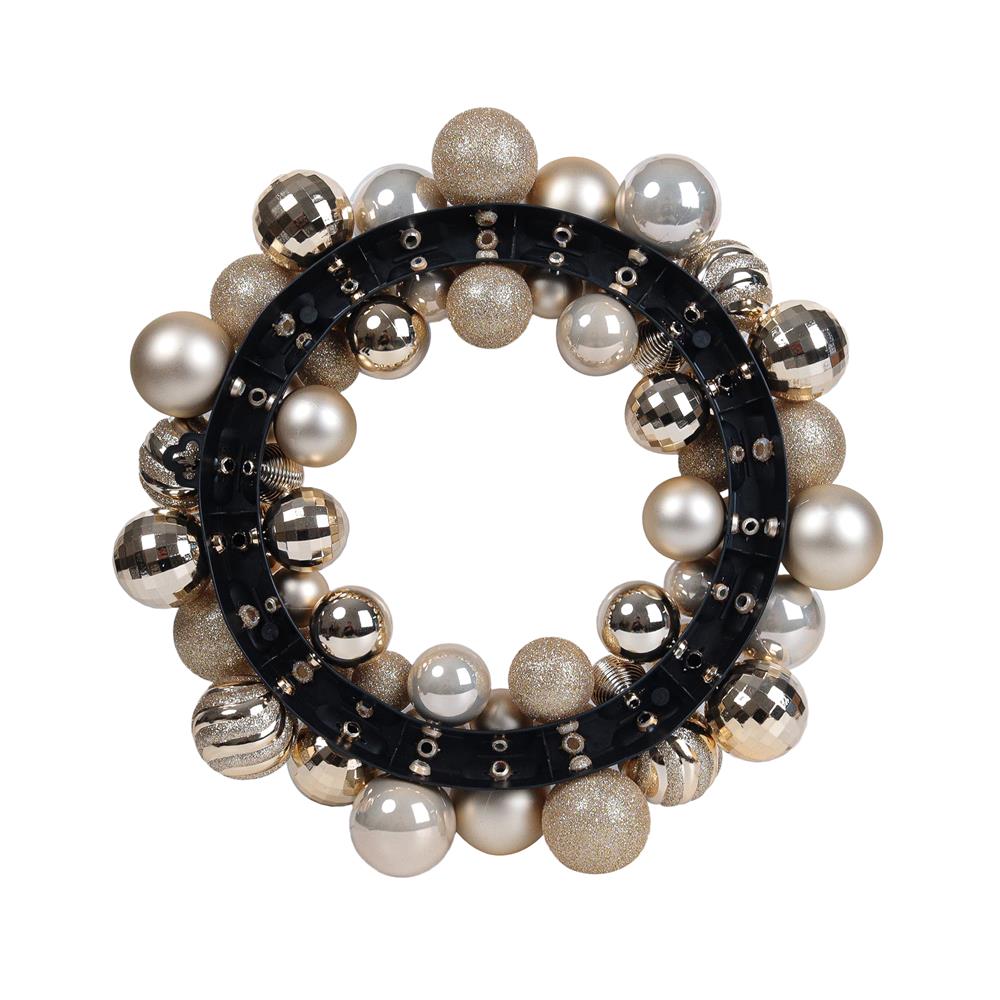 หรีดลูกบอลคริสต์มาส HOME LIVING STYLE 34x34 ซม. สีทอง