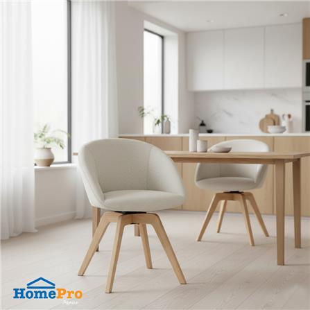 เก้าอี้ทานข้าวหมุนได้ FURDINI MIRA สีเบจ_4