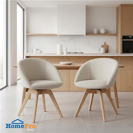 เก้าอี้ทานข้าวหมุนได้ FURDINI MIRA สีเบจ_5