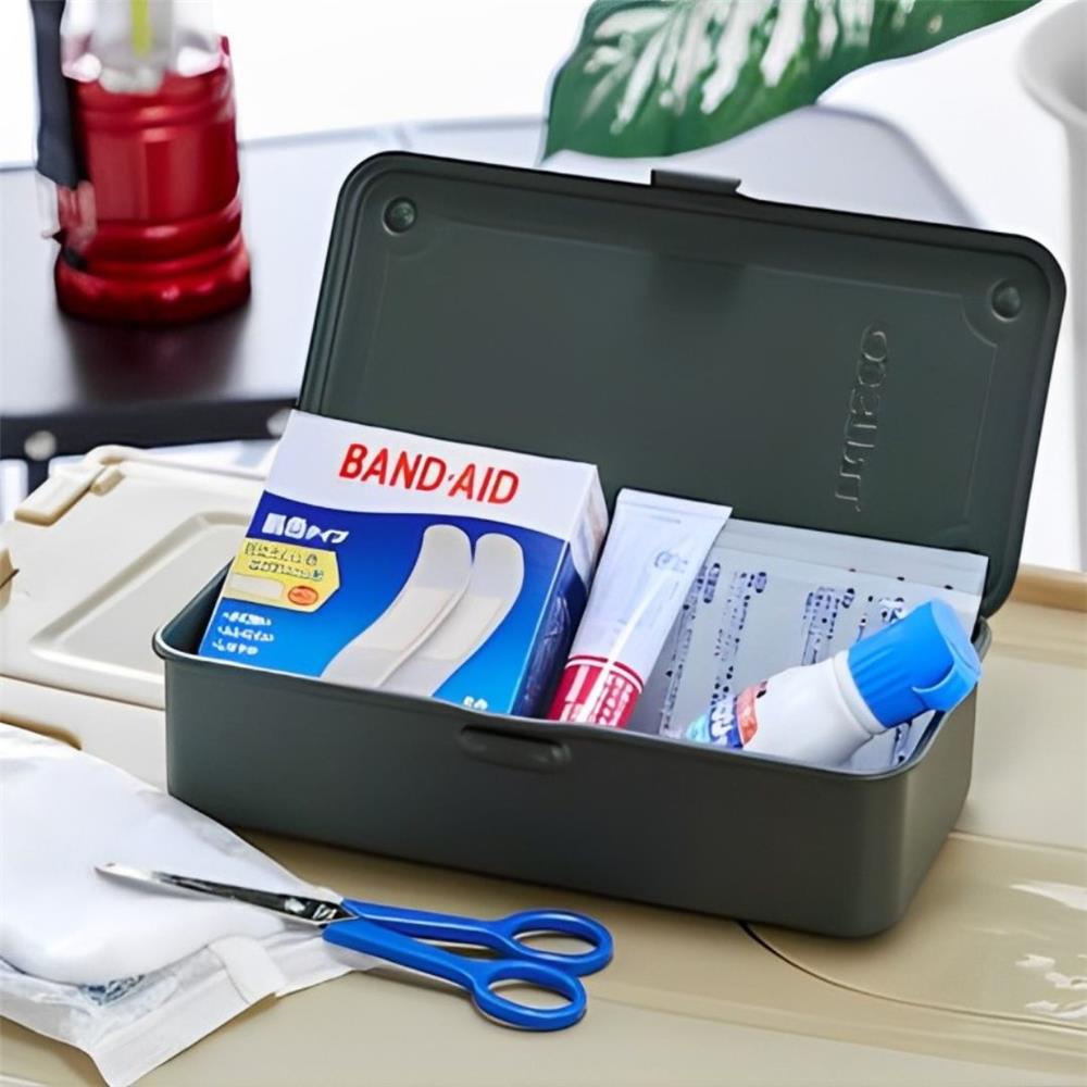 กล่องเครื่องมือเหล็ก 1 ช่อง TRUSCO T-190MOD สีเขียวมะกอก