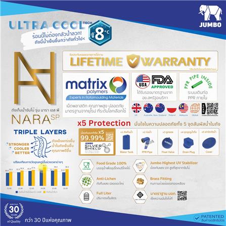 ถังเก็บน้ำ JUMBO NARA 1000 ลิตร สีดำแบล็คมาเบิ้ล_2
