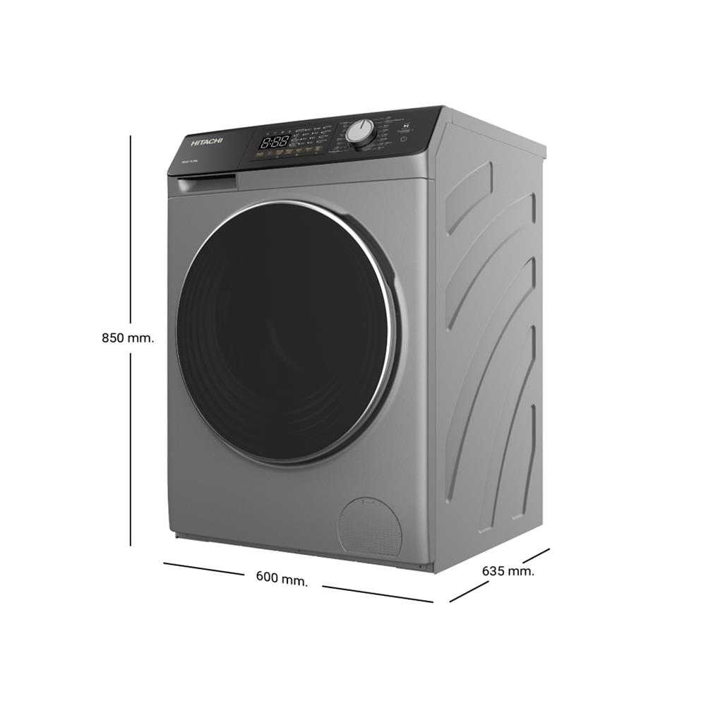 เครื่องซักผ้าฝาหน้า HITACHI BD-1054HVOS 10.5 กก. 1400RPM อินเวอร์เตอร์ สีเทา