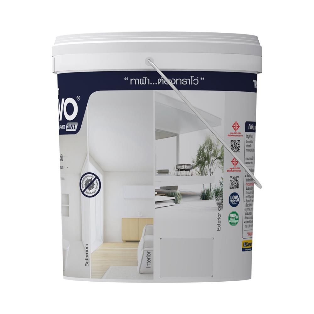 สีน้ำทาฝ้า CAPTAIN TRAVO CEILING 2IN1 T7000 สีขาวเบส 5 แกลลอน