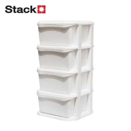 ตู้ลิ้นชัก 4 ชั้น STACKO HIDA 37x37x76ซม. สีขาว_0