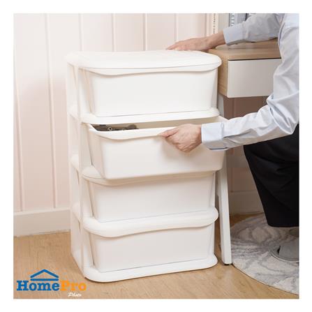 ตู้ลิ้นชัก 4 ชั้น STACKO HIDA 37x37x76ซม. สีขาว_1