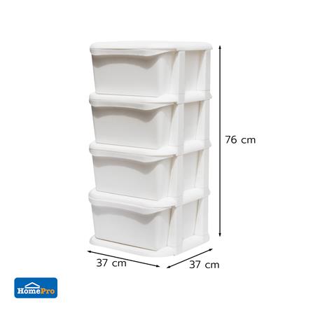 ตู้ลิ้นชัก 4 ชั้น STACKO HIDA 37x37x76ซม. สีขาว_2