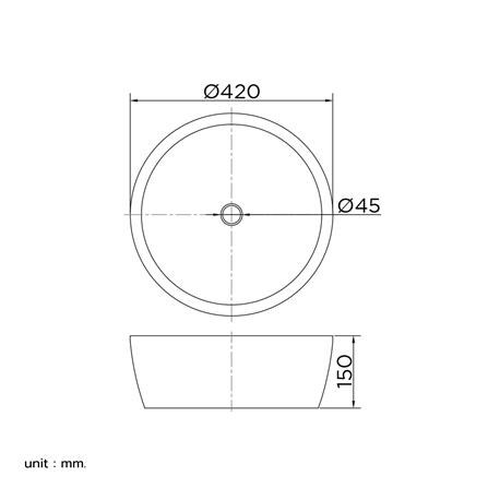 อ่างล้างหน้าวางบนเคาน์เตอร์ ESTHER ECW-02-200-11 สีขาว_3