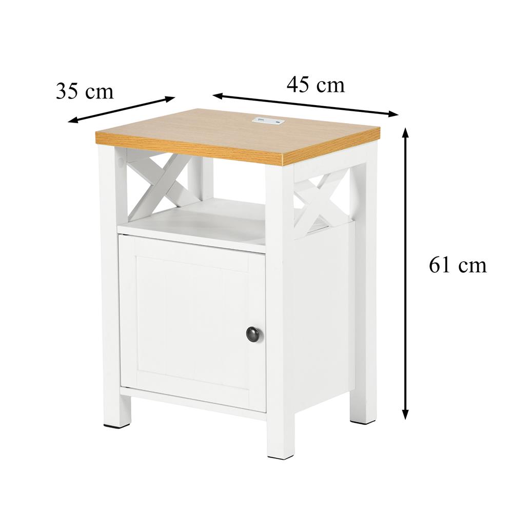 ตู้ข้างเตียง FURDINI FARM 45 ซม. สีขาว/ไม้