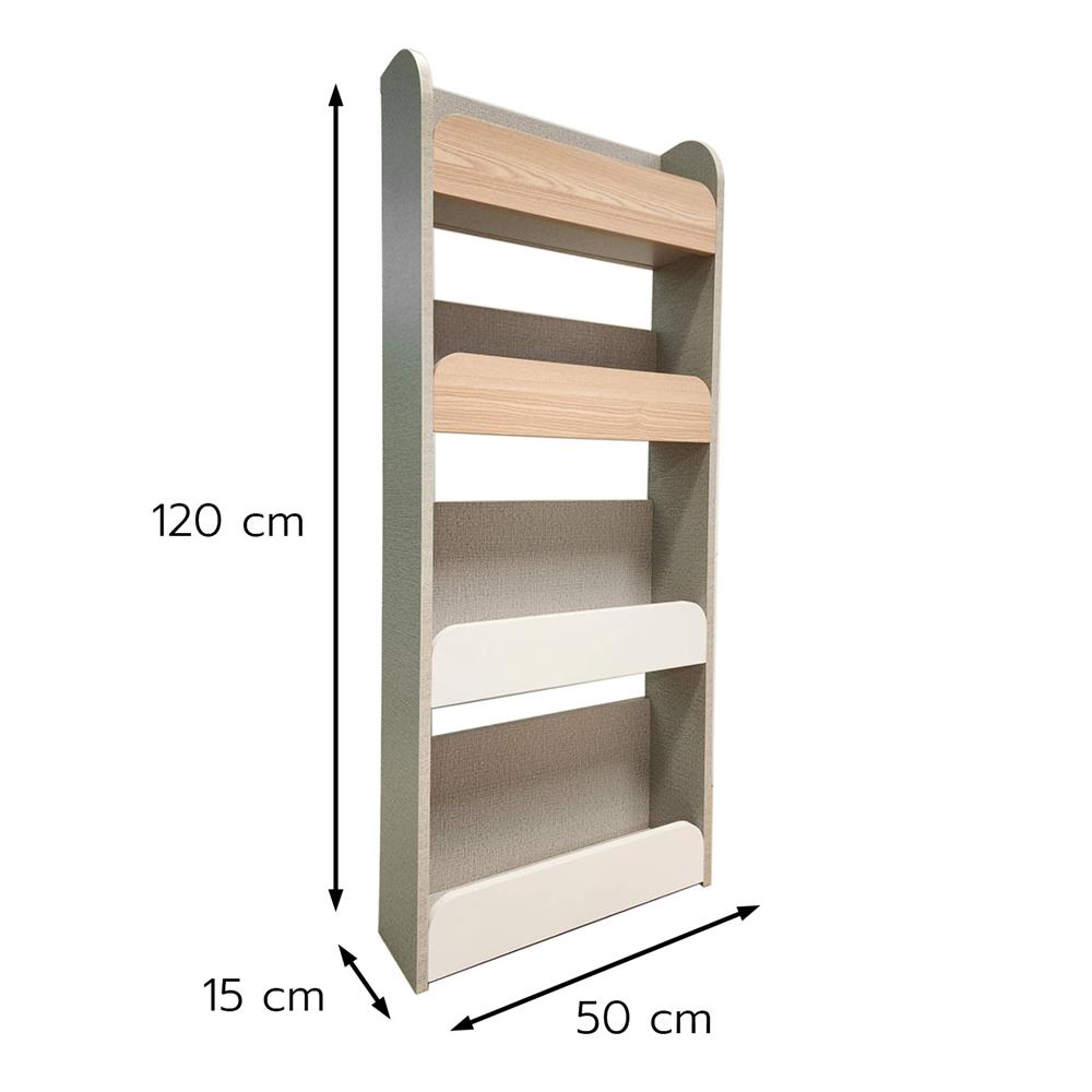 ชั้นวางหนังสือเด็ก FURDINI TORI 50 ซม. สี PINE OAK/ขาว
