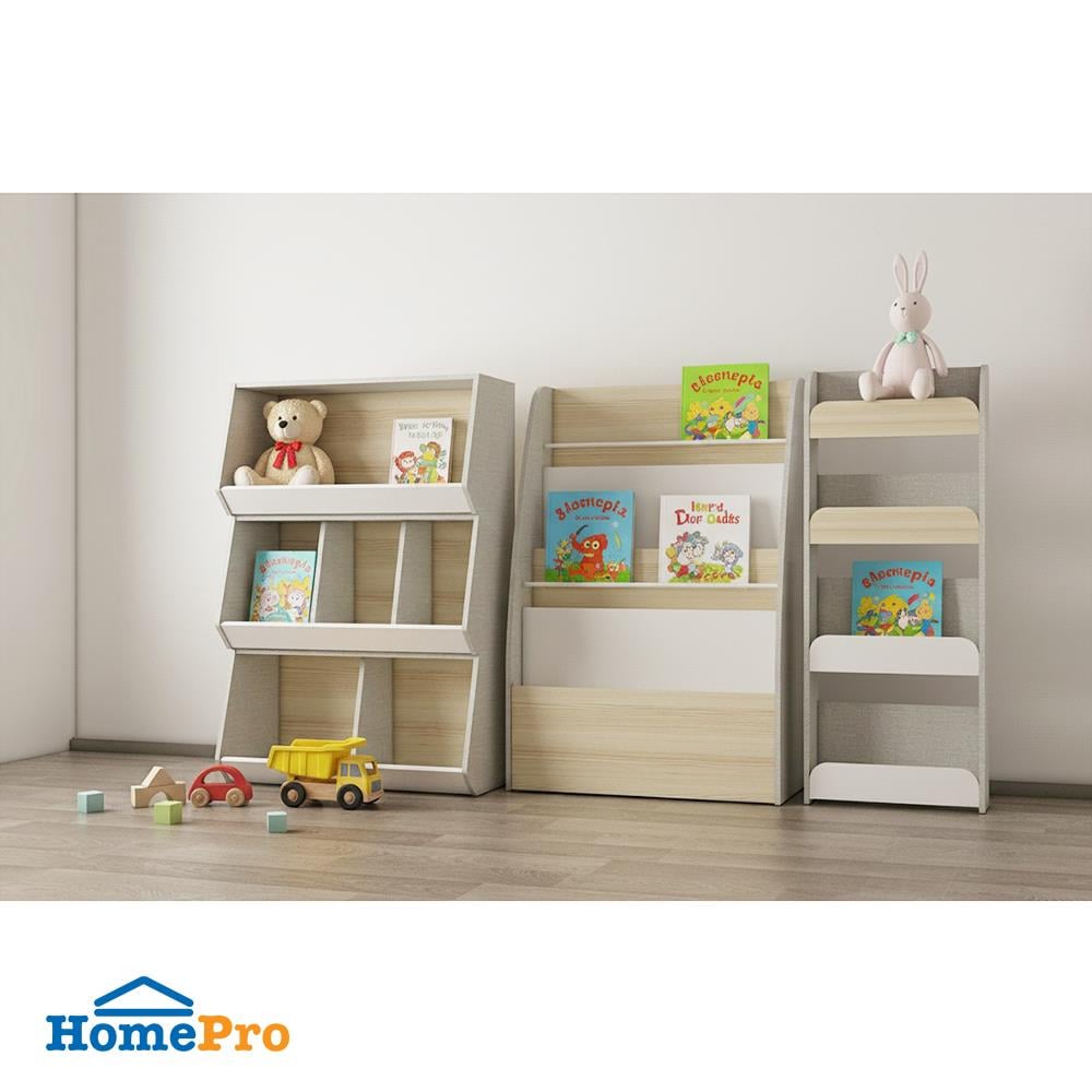ชั้นวางของเล่นเด็ก FURDINI TORI 80 ซม. สี PINE OAK/ขาว/เทา