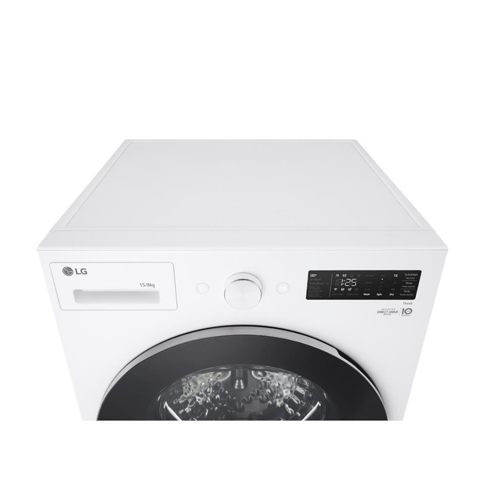 เครื่องซักอบผ้าฝาหน้า LG F2515RNEW 15/8 กก. 1100RPM อินเวอร์เตอร์ สีขาว
