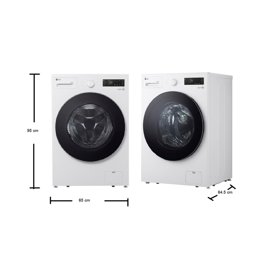เครื่องซักอบผ้าฝาหน้า LG F2515RNEW 15/8 กก. 1100RPM อินเวอร์เตอร์ สีขาว