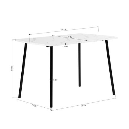 โต๊ะทานข้าว FURDINI SANDIE 120 ซม. สีขาว_9