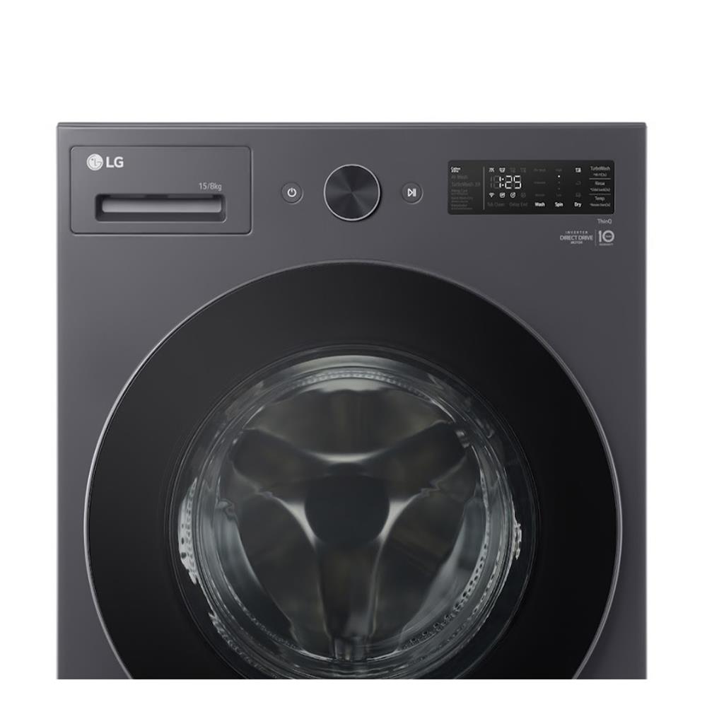 เครื่องซักอบผ้าฝาหน้า LG F2515RNEG 15/8 กก. 1100RPM อินเวอร์เตอร์ สีแกร์ไฟต์