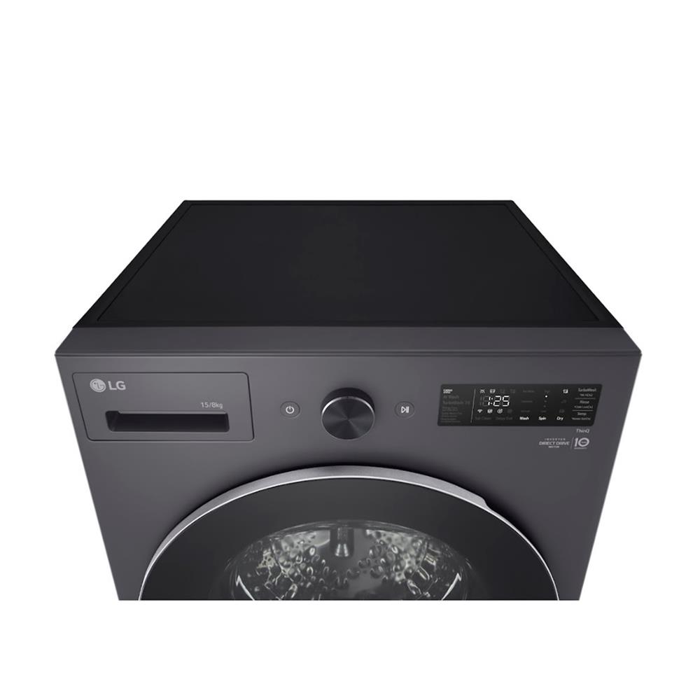 เครื่องซักอบผ้าฝาหน้า LG F2515RNEG 15/8 กก. 1100RPM อินเวอร์เตอร์ สีแกร์ไฟต์