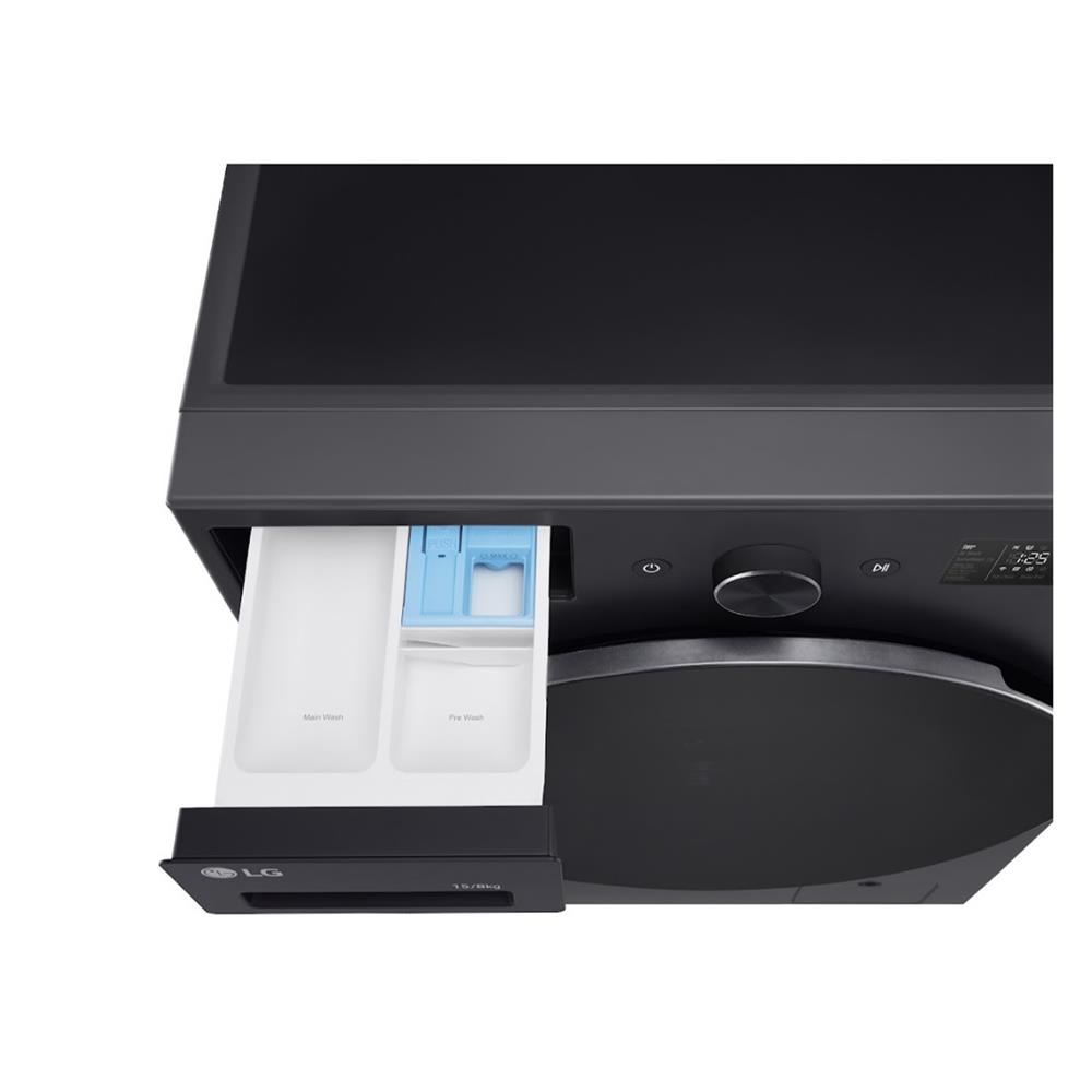 เครื่องซักอบผ้าฝาหน้า LG F2515RNEG 15/8 กก. 1100RPM อินเวอร์เตอร์ สีแกร์ไฟต์