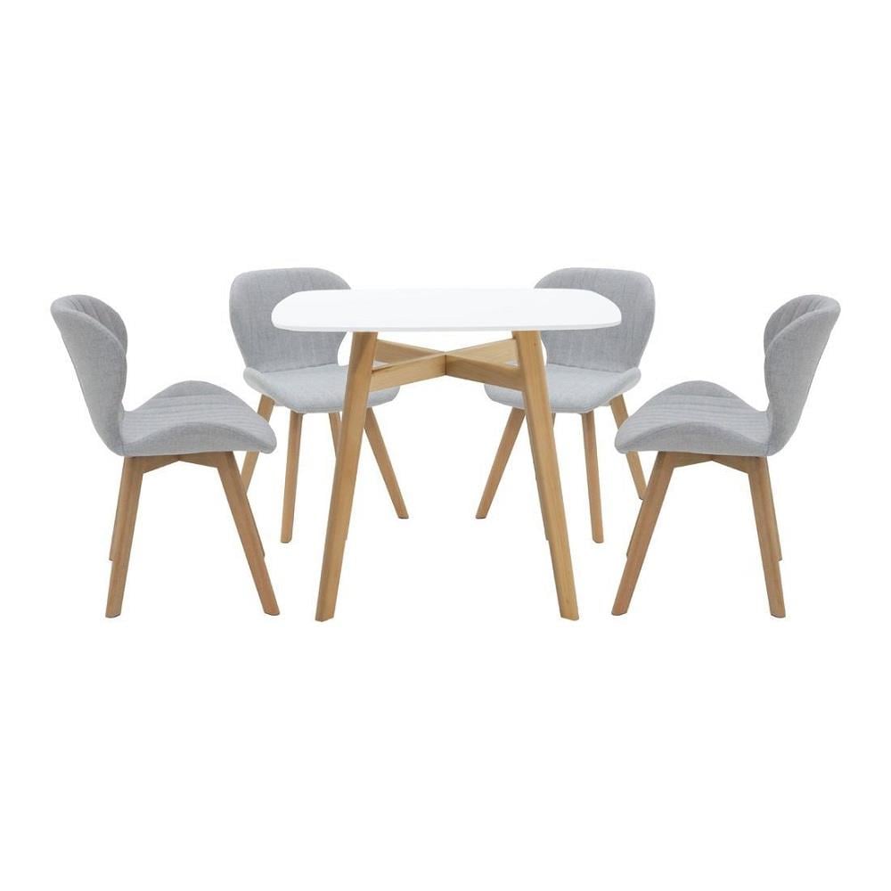 ชุดโต๊ะทานข้าว 4 ที่นั่ง SB FURNITURE JANORA-A80&YEARLING 59062988 สีขาว