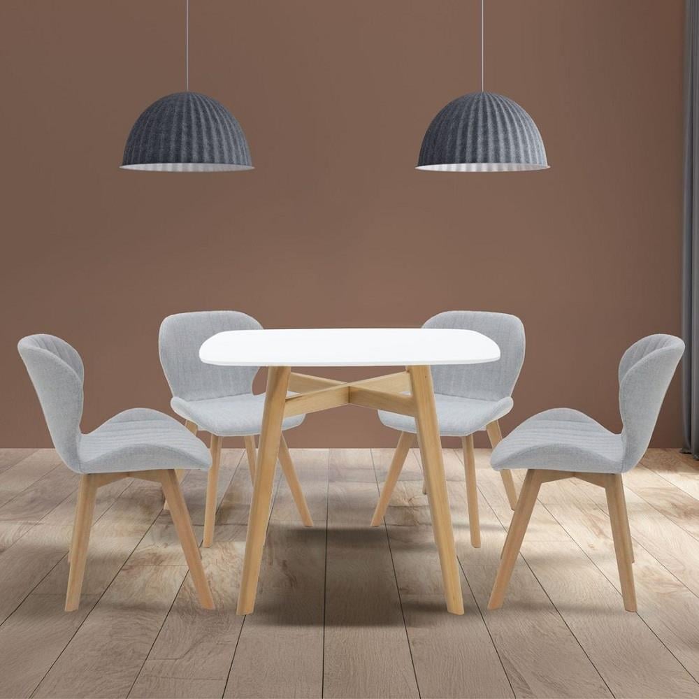 ชุดโต๊ะทานข้าว 4 ที่นั่ง SB FURNITURE JANORA-A80&YEARLING 59062988 สีขาว