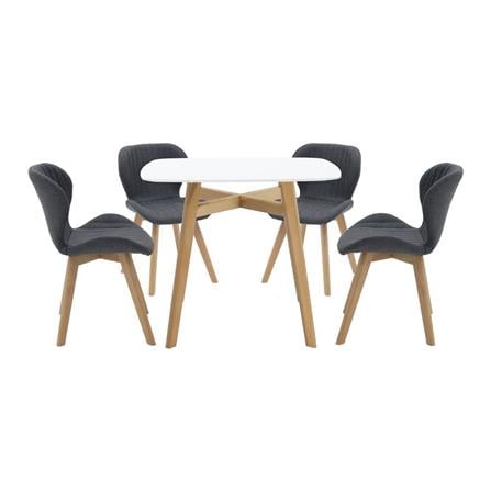 ชุดโต๊ะทานข้าว 4 ที่นั่ง SB FURNITURE JANORA-A80&YEARLING 59062989 สีขาว_0