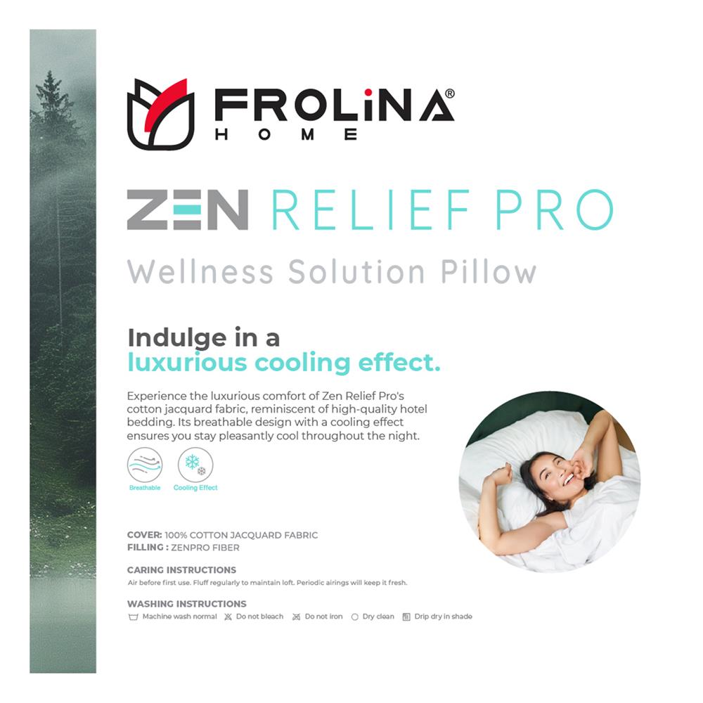หมอนหนุน FROLINA ZEN RELIEF PRO F BAG 19x29 นิ้ิว สีขาว