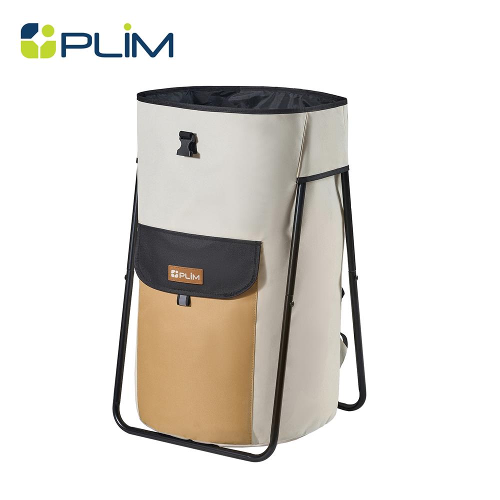 ถังผ้ากลมพร้อมขาตั้ง PLIM MOVA 40x67.5 ซม. สีเบจ