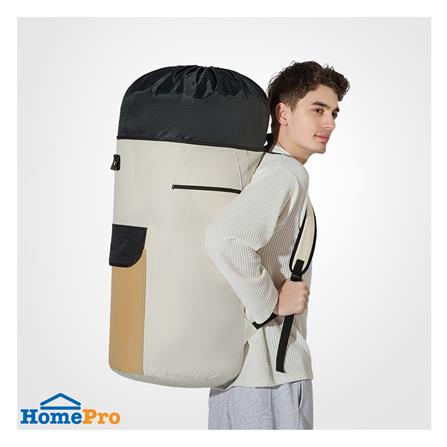 ถังผ้ากลมพร้อมขาตั้ง PLIM MOVA 40x67.5 ซม. สีเบจ_6