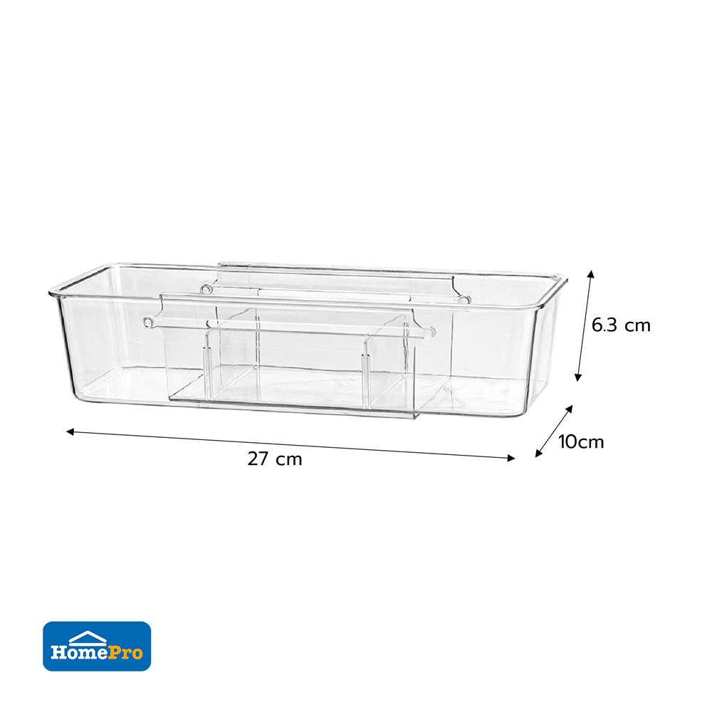 กล่องเก็บของปรับขนาดได้ KECH GLOSSY SIZE M สีใส