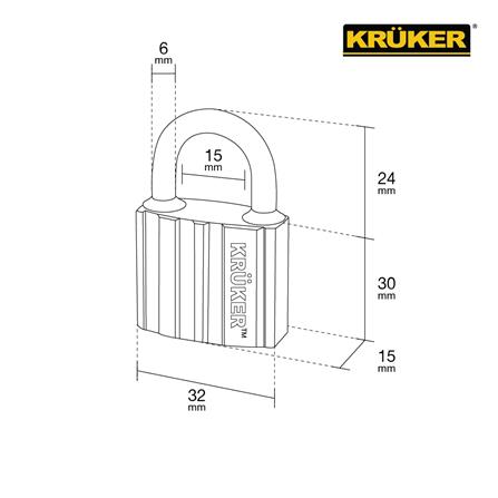 กุญแจ KRUKER KK-9397 32 มม. สีดำ_6