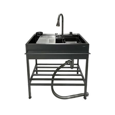 ซิงค์ขาตั้ง 1 หลุม KUCINE KURO8245 สีเทาดำ_0