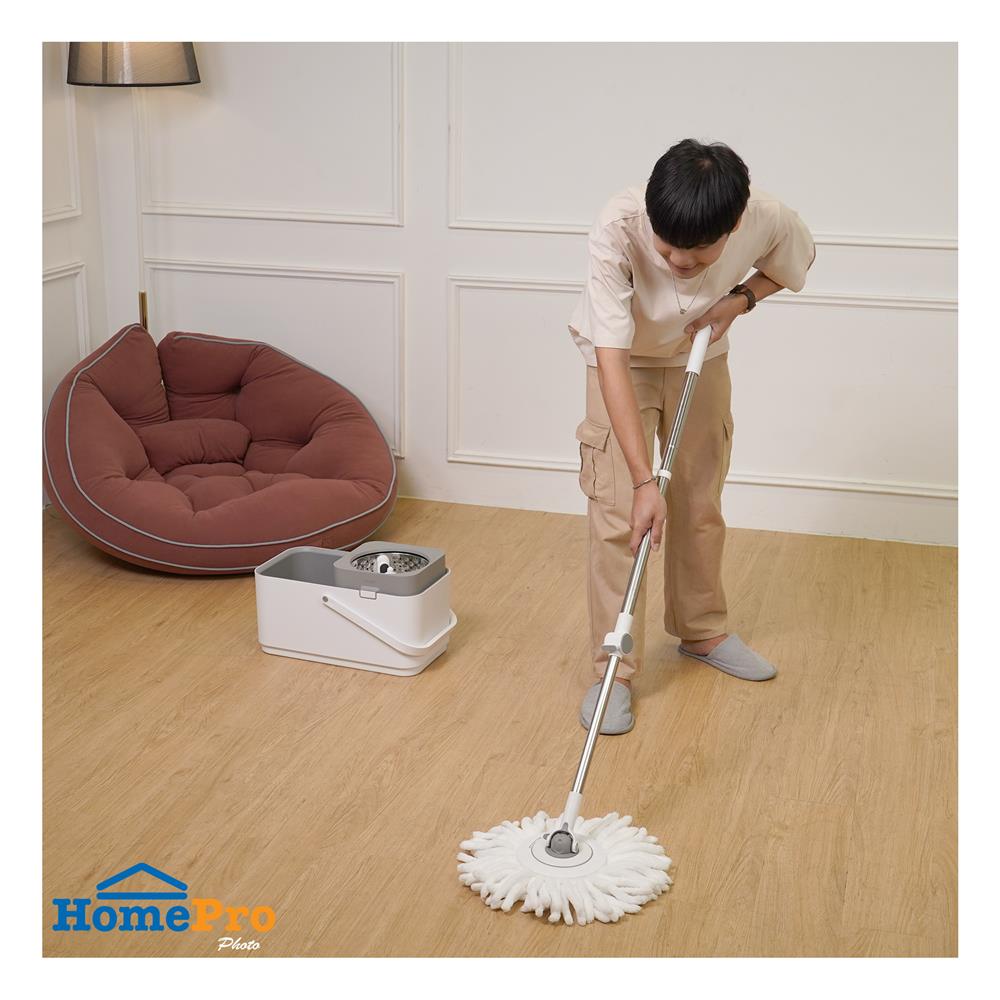 ชุดอุปกรณ์ถังปั่นพรีเมี่ยมพร้อมไม้ม็อบ ACCO A-NAMI สีเทา